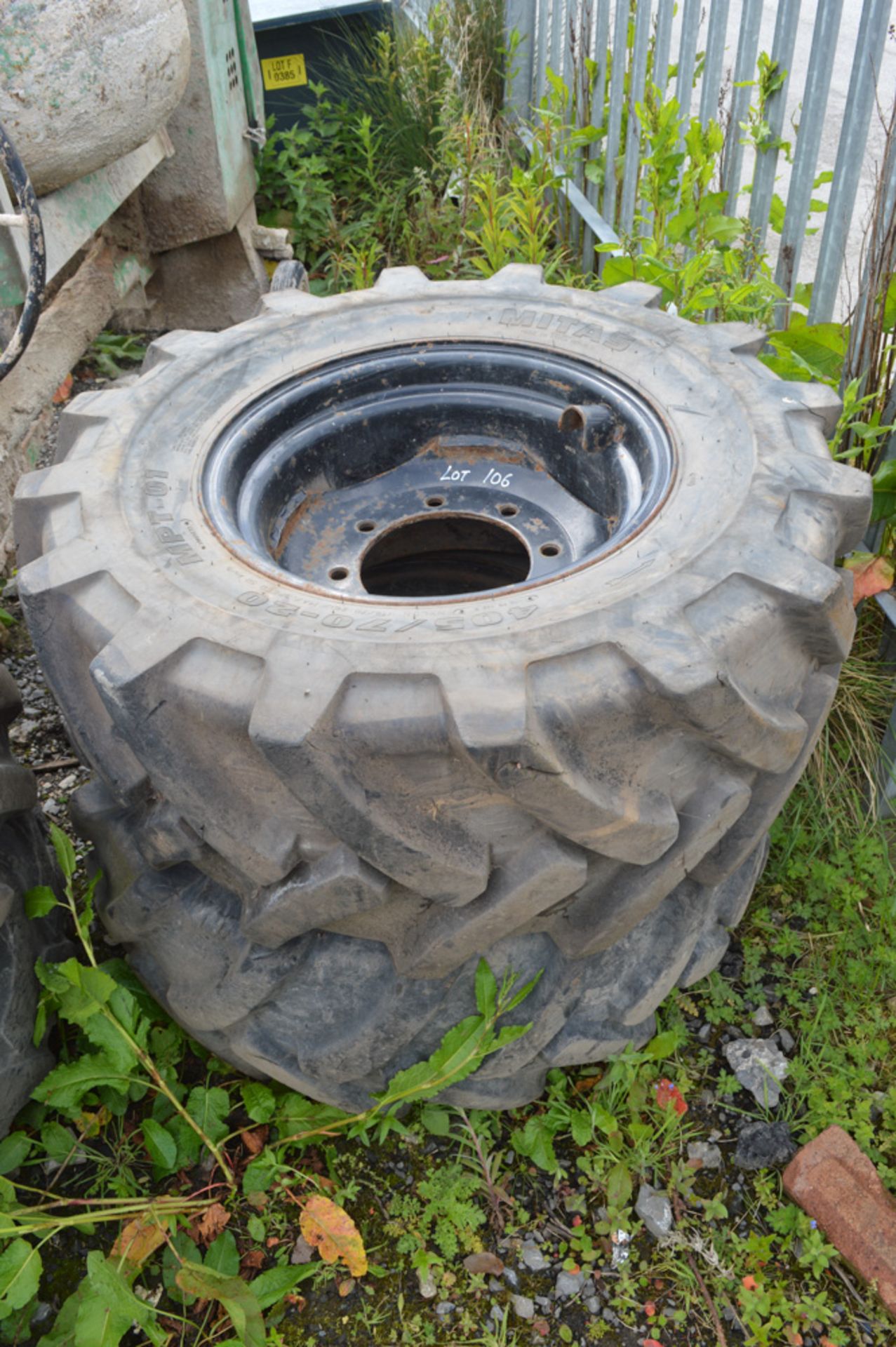 2 - 405/70 x 20 dumper wheels & tyres
