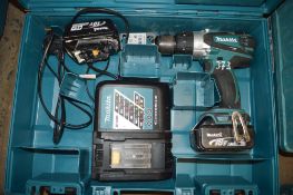 Makita 18v cordless drill c/w 2 batteries, charger & carry case A636287