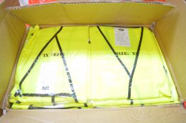 Box of 50 Hi-Viz yellow waistcoats size XL New & unused