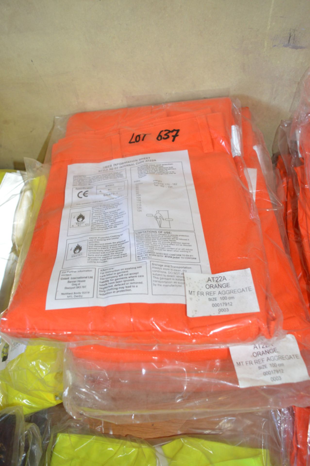 6 pairs of Hi-Viz orange work trousers size 108 New & unused