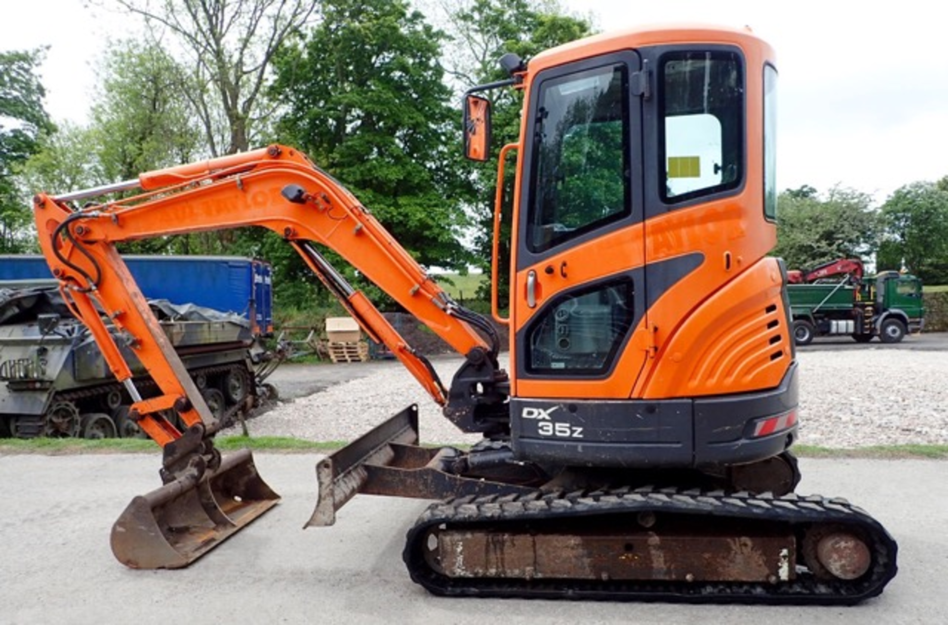 Doosan DX 35Z 3.5 tonne zero tail swing rubber tracked mini excavator Year: 2008 S/N: 5238 - Image 6 of 14