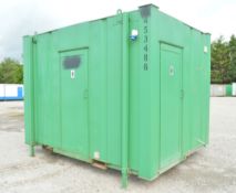 12 ft x 8 ft 2+1 steel anti vandal site toilet unit c/w keys A453486