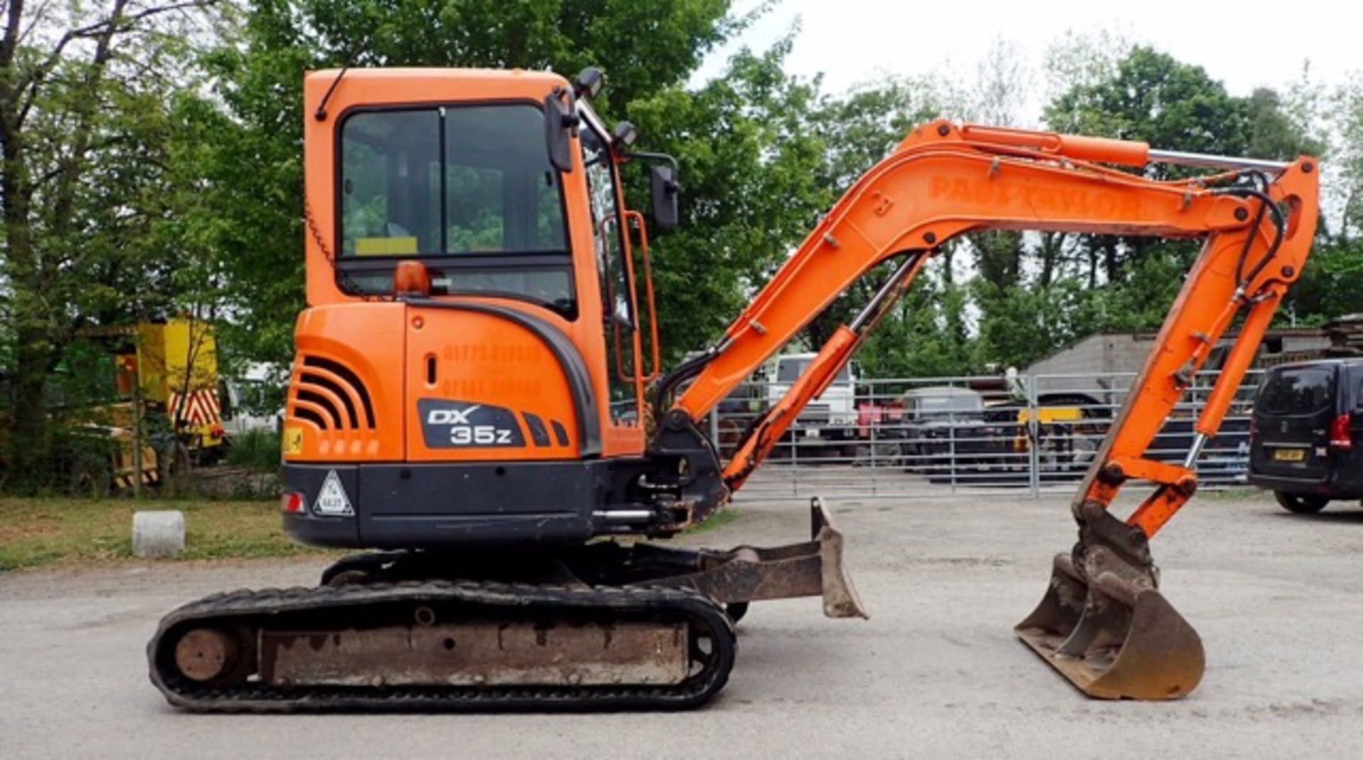 Doosan DX 35Z 3.5 tonne zero tail swing rubber tracked mini excavator Year: 2008 S/N: 5238 - Image 5 of 14