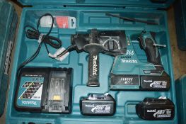 Makita 18v cordless SDS rotary hammer drill c/w 3 batteries, charger & carry case A605992