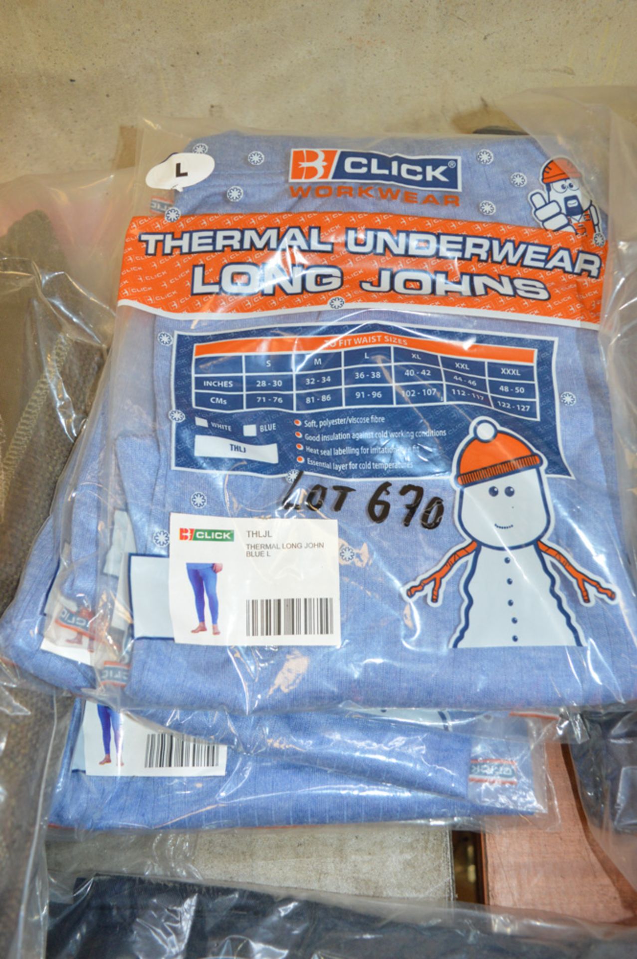 5 pairs of thermal long johns size L New & unused