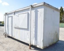 20 ft x 8 ft steel anti vandal jack leg site office unit c/w keys