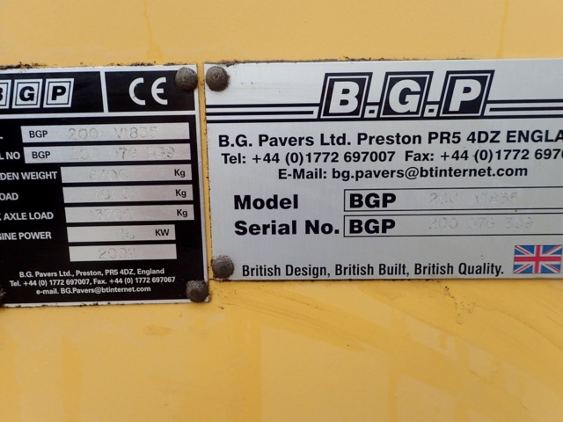 BGP 200-2 diesel driven wheeled paver Year: 2002 S/N: 20007G309 Recorded Hours: 2776 ** This lot - Image 10 of 10