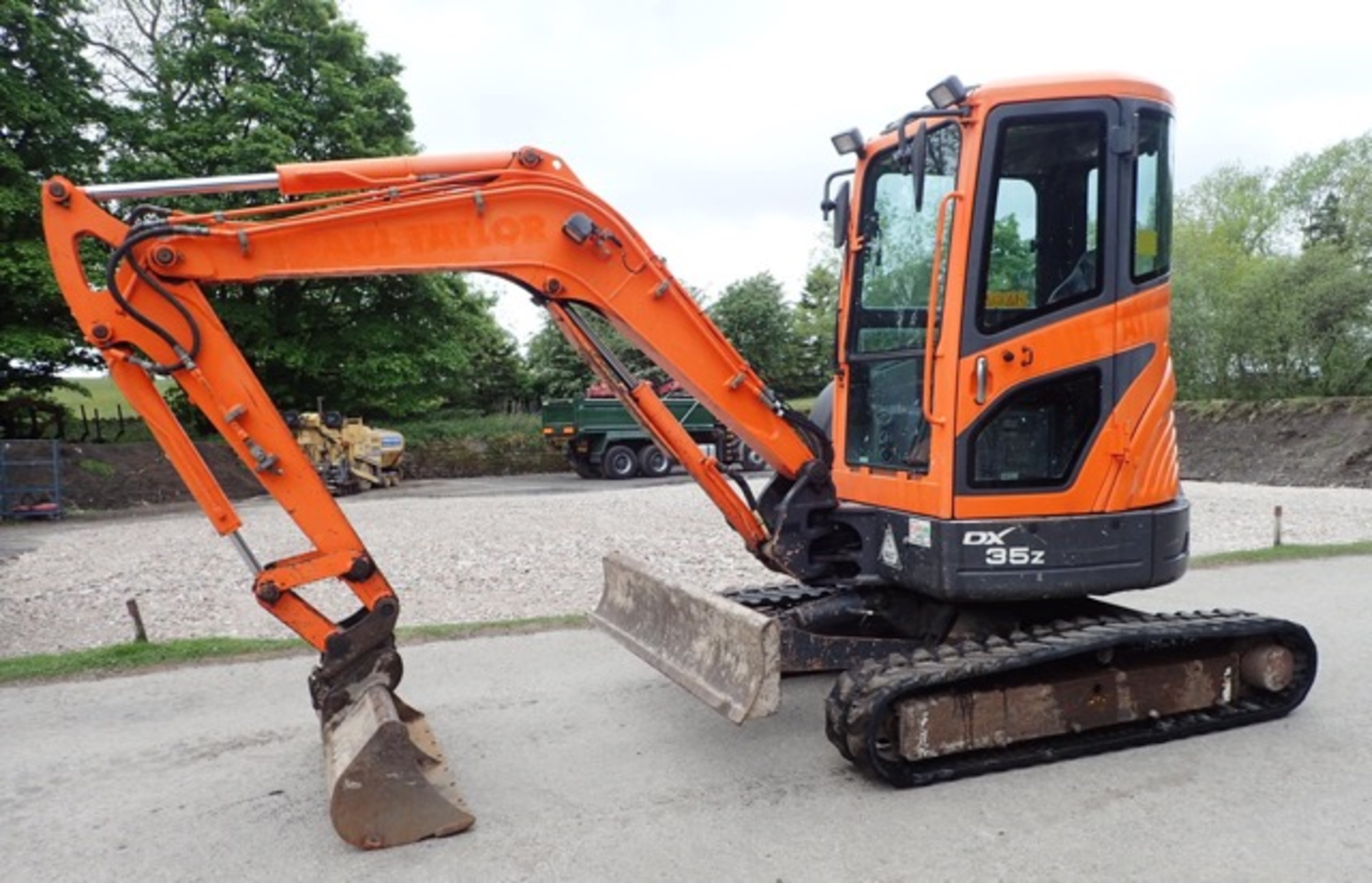 Doosan DX 35Z 3.5 tonne zero tail swing rubber tracked mini excavator Year: 2008 S/N: 5238 - Image 12 of 14