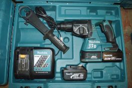 Makita 18v cordless SDS rotary hammer drill c/w 2 batteries, charger & carry case A644226