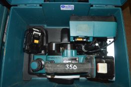 Makita 18v cordless planer c/w 2 batteries, charger & carry case A605990