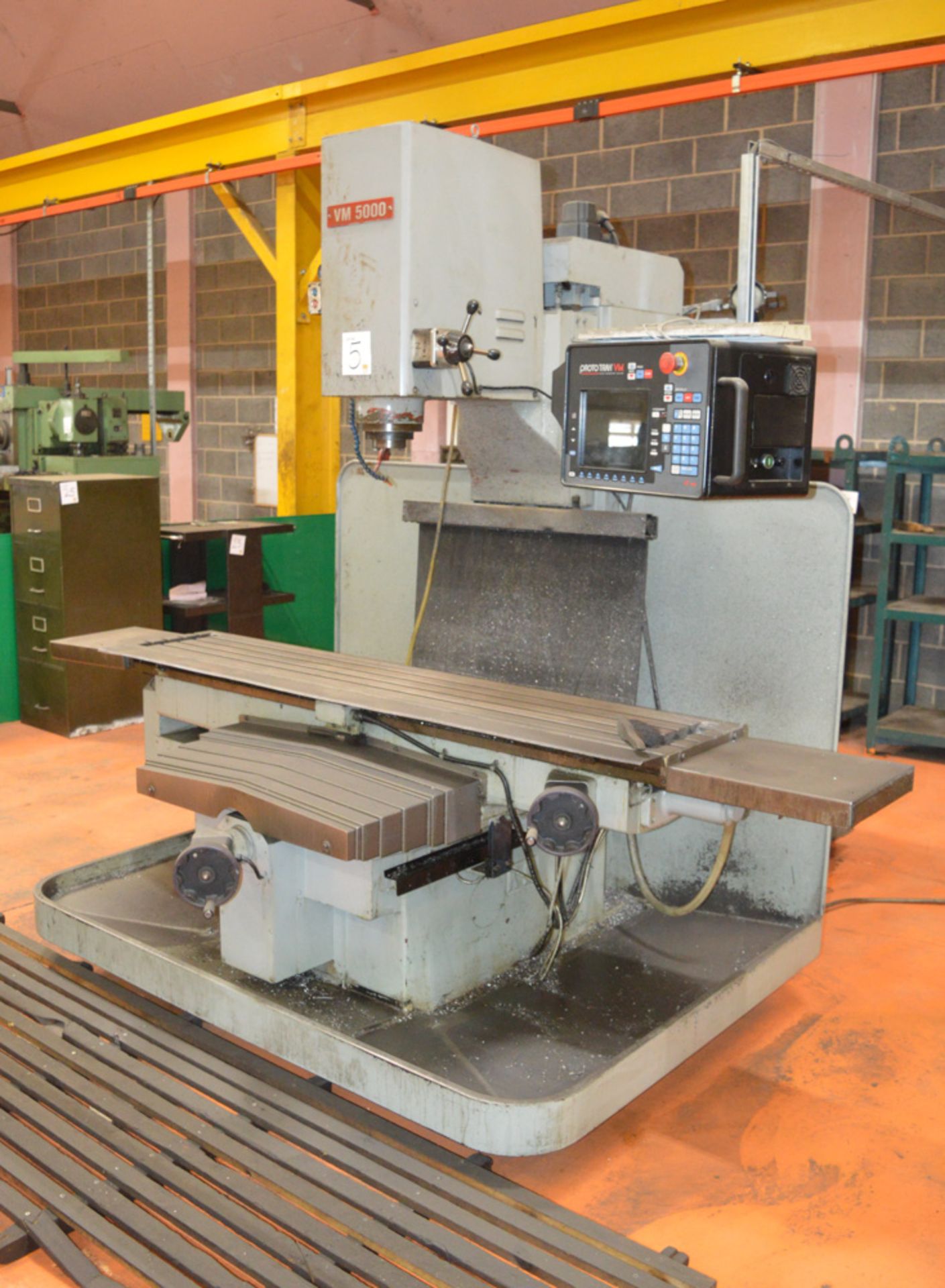 XYZ VM5000 CNC vertical milling machine Year: 2003 S/N: 9869 c/w 1930mm by 360mm slotted table & - Image 2 of 9