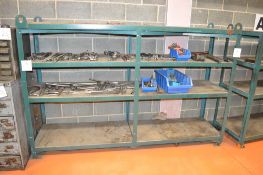 2 steel racks & contents of hand tools, drills etc