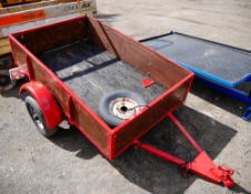 5 ft x 3 ft single axle box trailer **NO VAT on hammer price but VAT will be charged on the buyers