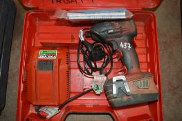 Hilti 1/2 inch drive cordless impact gun c/w battery, charger & carry case A611610