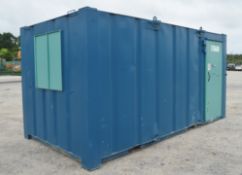 16 ft x 8 ft steel anti vandal site office unit c/w keys A514469