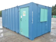 21 ft x 9 ft steel anti vandal office site unit c/w keys A441270