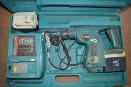 Makita 24v cordless rotary hammer drill c/w 2 batteries, charger & carry case E0005426