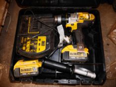 Dewalt 18v cordless power drill c/w 2 batteries, charger & carry case E0008898