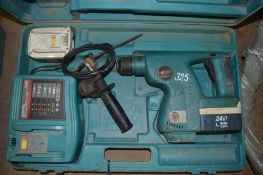 Makita 24v cordless hammer drill c/w 2 batteries, charger & carry case A522177