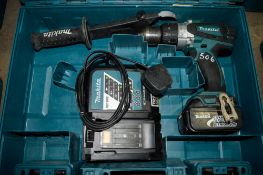 Makita 18v cordless drill c/w battery, charger & carry case A639542
