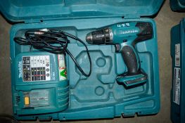 Makita 18v cordless drill c/w charger & carry case **No battery** A564389