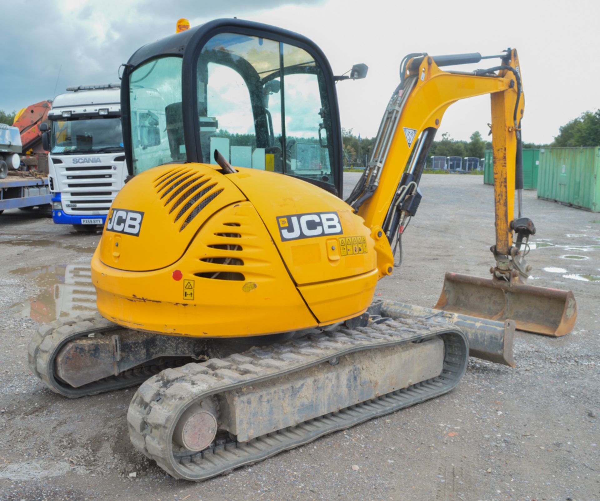 JCB 8050 RTS 5 tonne rubber tracked excavator  Year: 2012 S/N: TO1741683 Recorded hours: 2291 blade, - Image 3 of 13