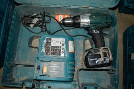 Makita 18v cordless drill c/w battery, charger & carry case P46457