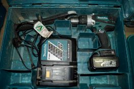 Makita 18v cordless drill c/w battery, charger & carry case P46457