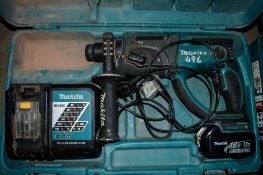 Makita 18v cordless hammer drill c/w battery, charger & carry case P46394