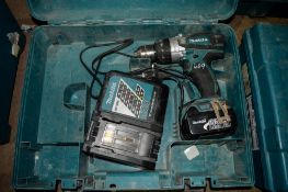 Makita 18v cordless drill c/w battery, charger & carry case A607171