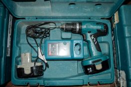 Makita 18v cordless drill c/w 2 batteries, charger & carry case A602394