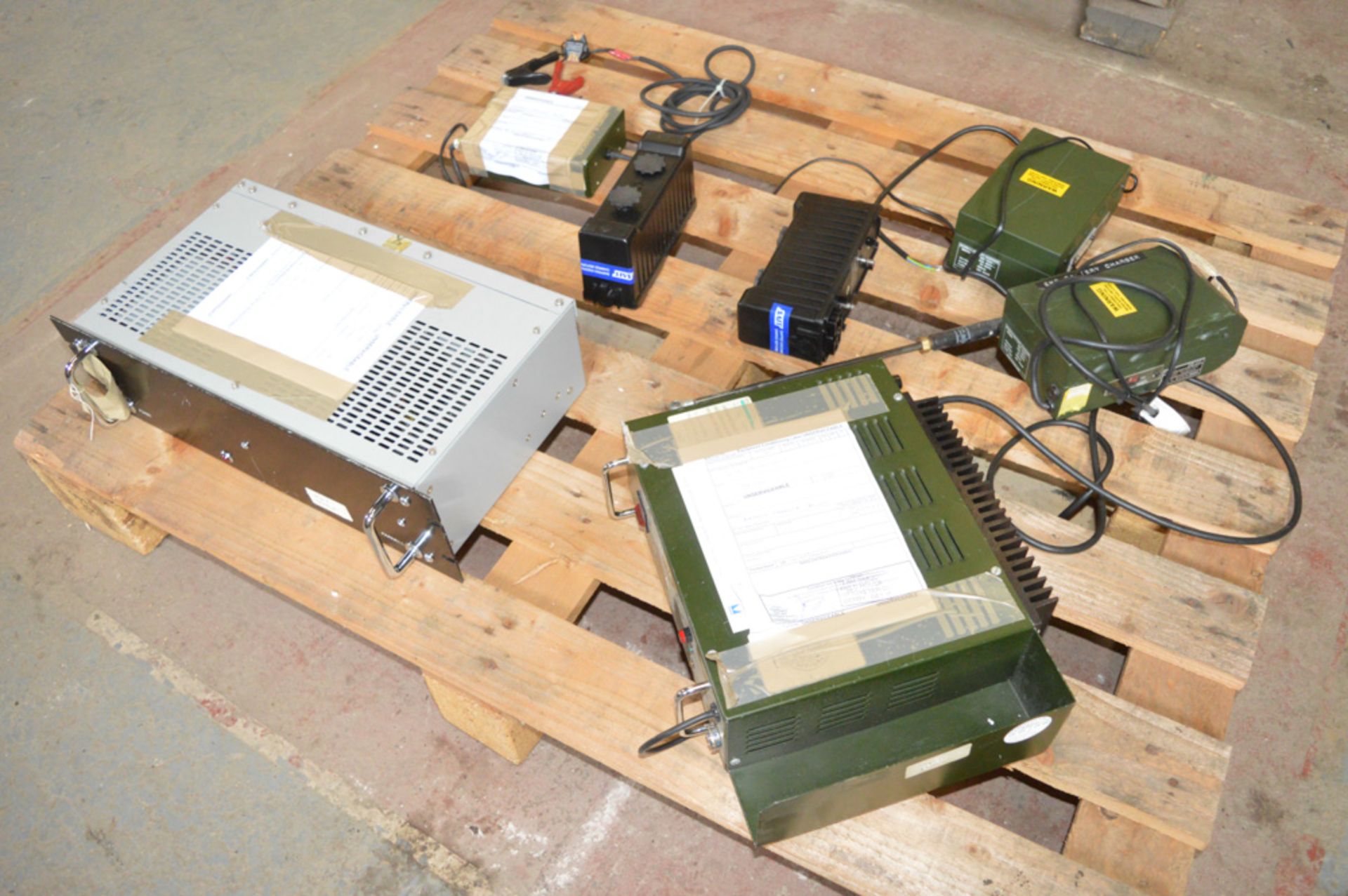 Pallet of miscellaneous battery chargers