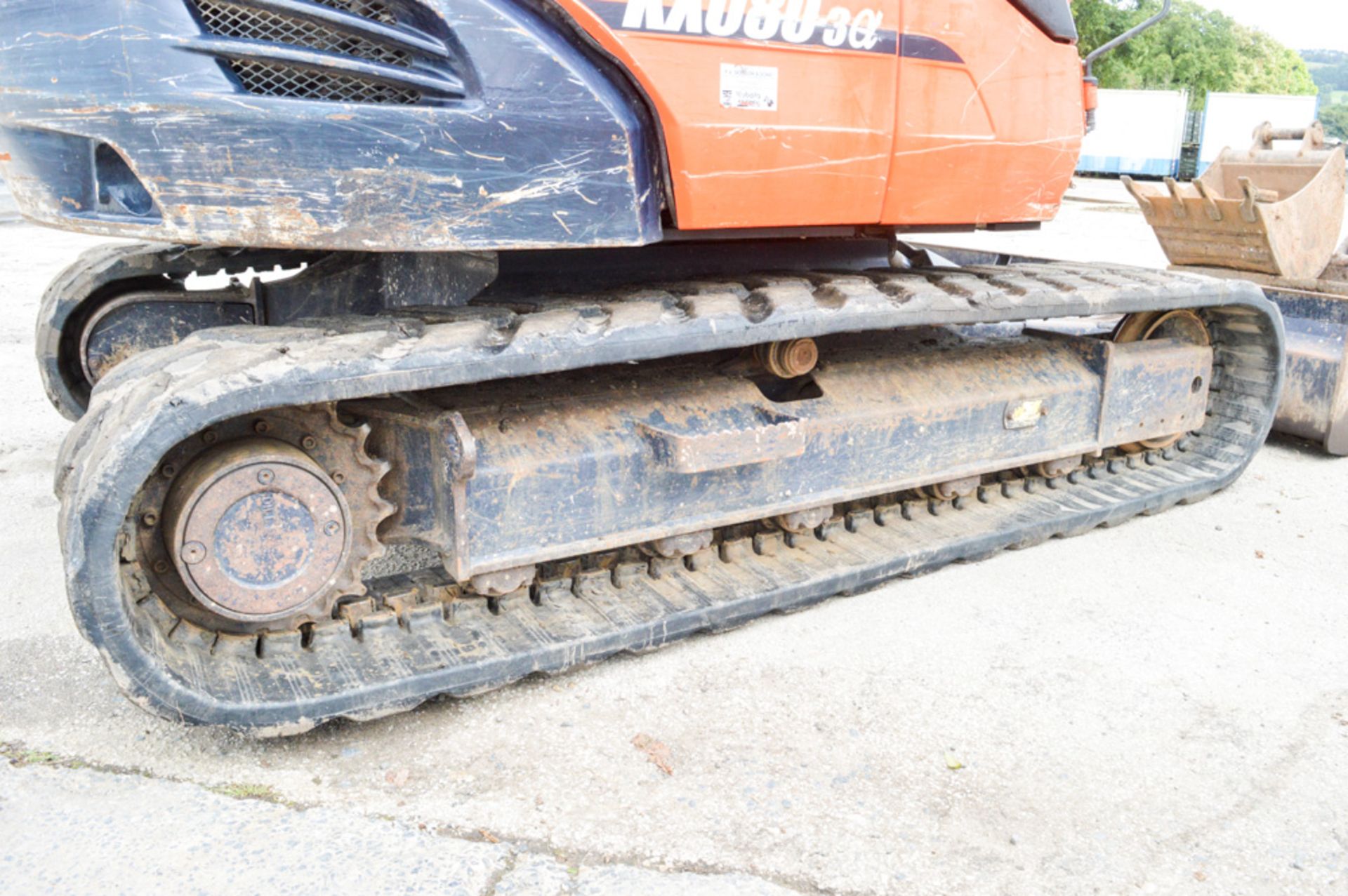 Kubota KX80-3 8 tonne rubber tracked excavator Year: 2010 S/N: 21590 Recorded Hours: 4461 blade, - Image 8 of 14