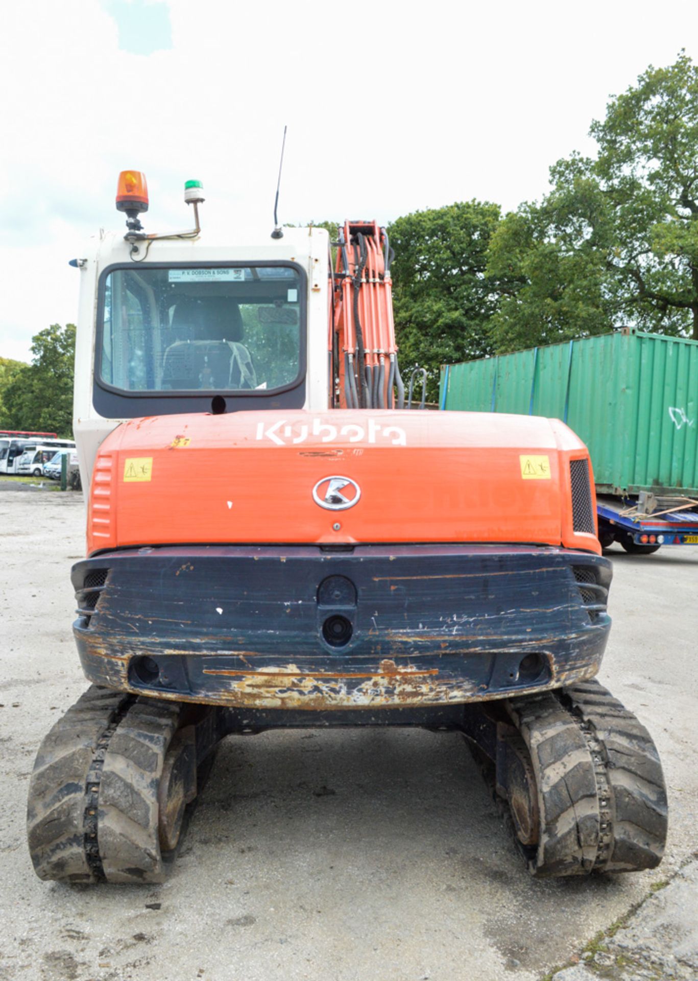 Kubota KX80-3 8 tonne rubber tracked excavator Year: 2010 S/N: 21590 Recorded Hours: 4461 blade, - Image 6 of 14