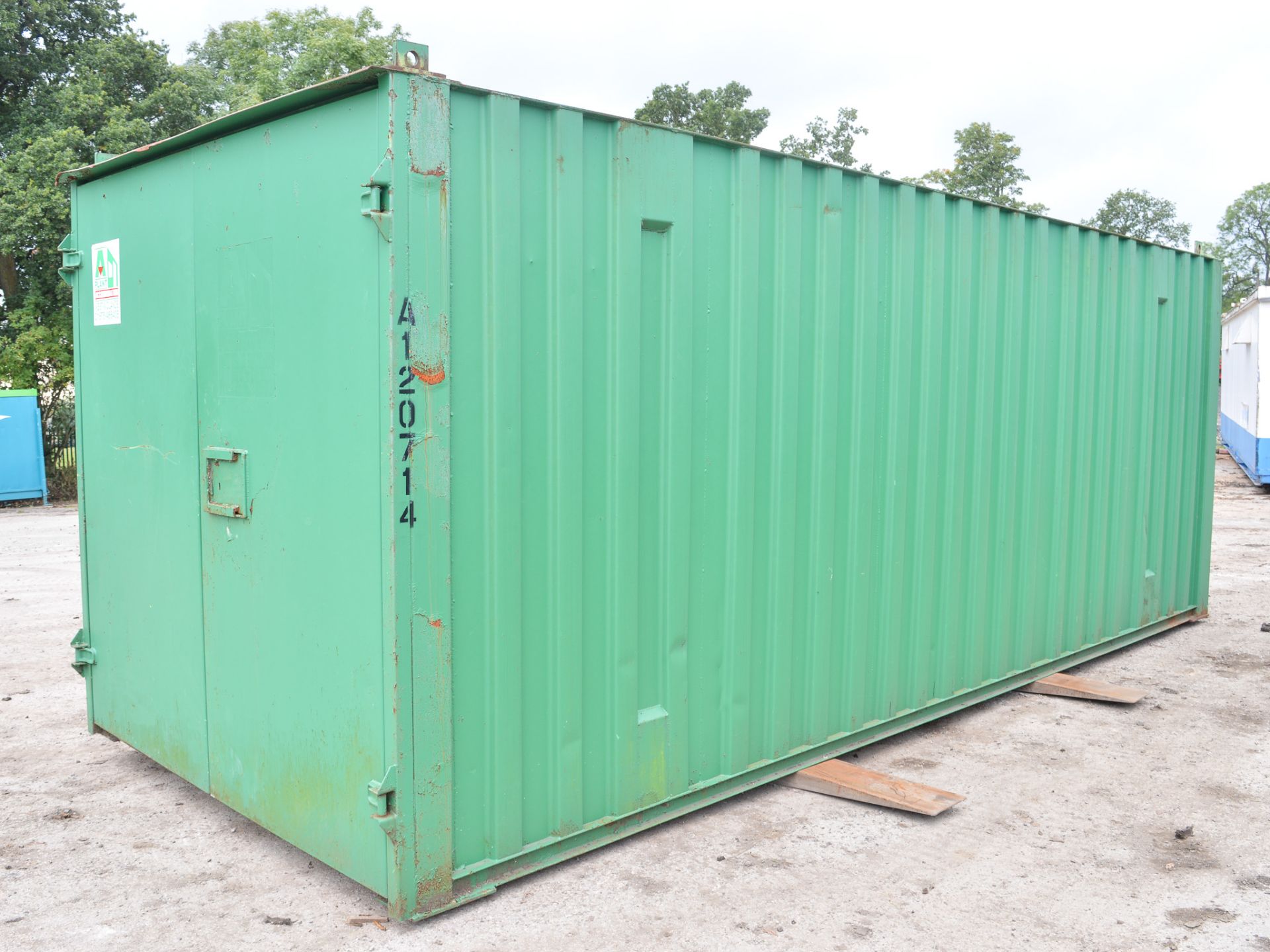 20 ft x 8 ft steel site store unit c/w keys A120714 - Image 4 of 5