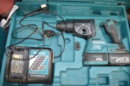 Makita 18v cordless hammer drill c/w battery, charger & carry case **Switch broken** A630996