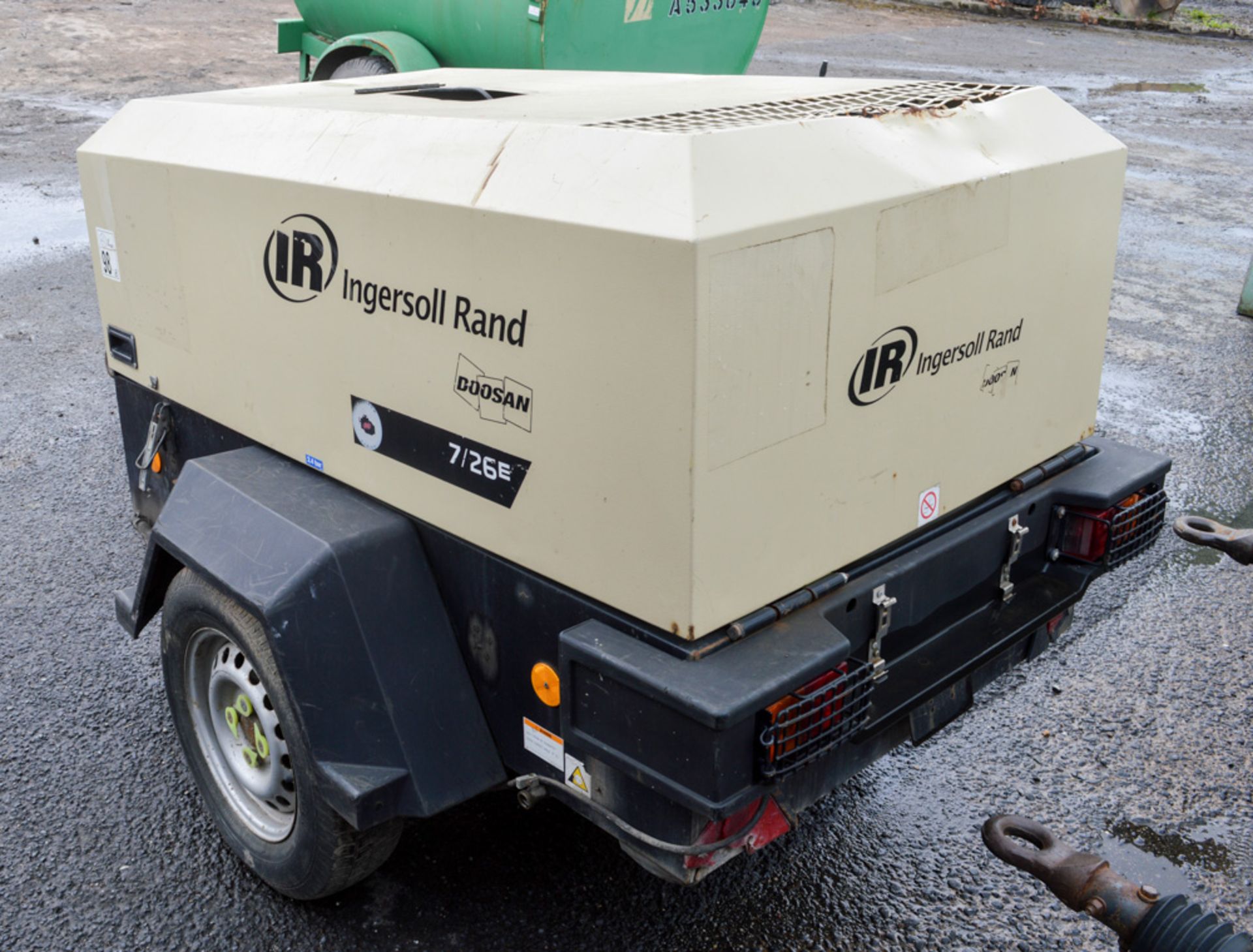 Ingersoll Rand 7/26E diesel driven mobile air compressor/generator Year: 2011 S/N: 108812 Recorded - Image 2 of 3