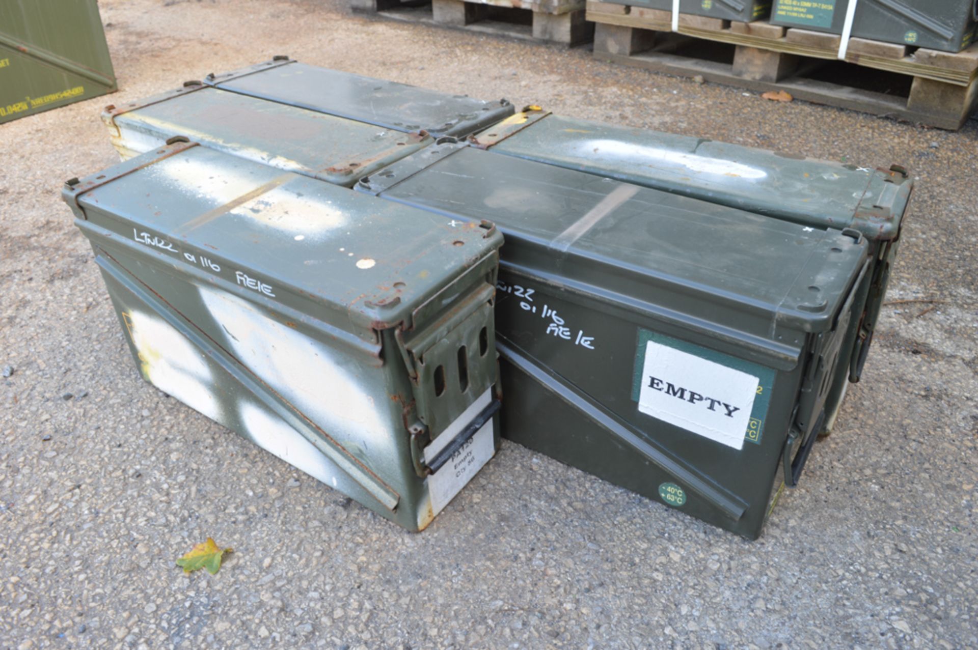 5 - Ex MOD ammunition tins  Approximately 480mm x 260mm x 160mm - Image 2 of 4