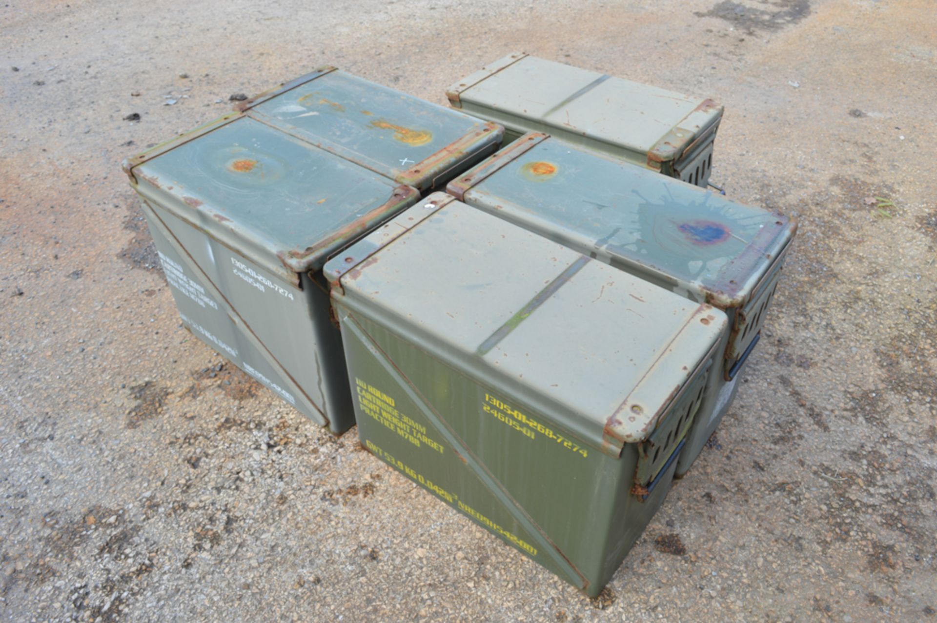 5 - Ex MOD ammunition tins  Approximately 480mm x 370mm x 240mm - Image 2 of 6
