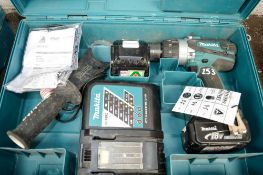 Makita 18v cordless hammer drill c/w 2 batteries, charger & carry case A617483