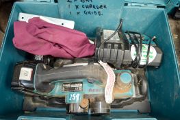 Makita 18v cordless planer c/w 2 batteries, charger & carry case A596564