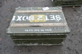 Aluminium shipping box (Ex MOD) Dimensions: 77cm L x 57cm W x 30cm D