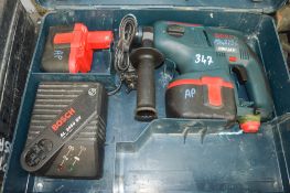 Bosch 24v cordless SDS hammer drill c/w 2 batteries, charger & carry case A542756