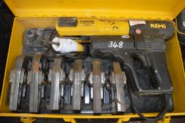 Rems 110v press tool c/w 6 jaws & carry case KNT0147