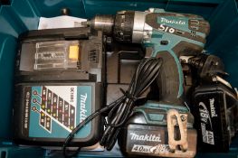 Makita 18v cordless drill c/w 2 batteries, charger & carry case E0011544