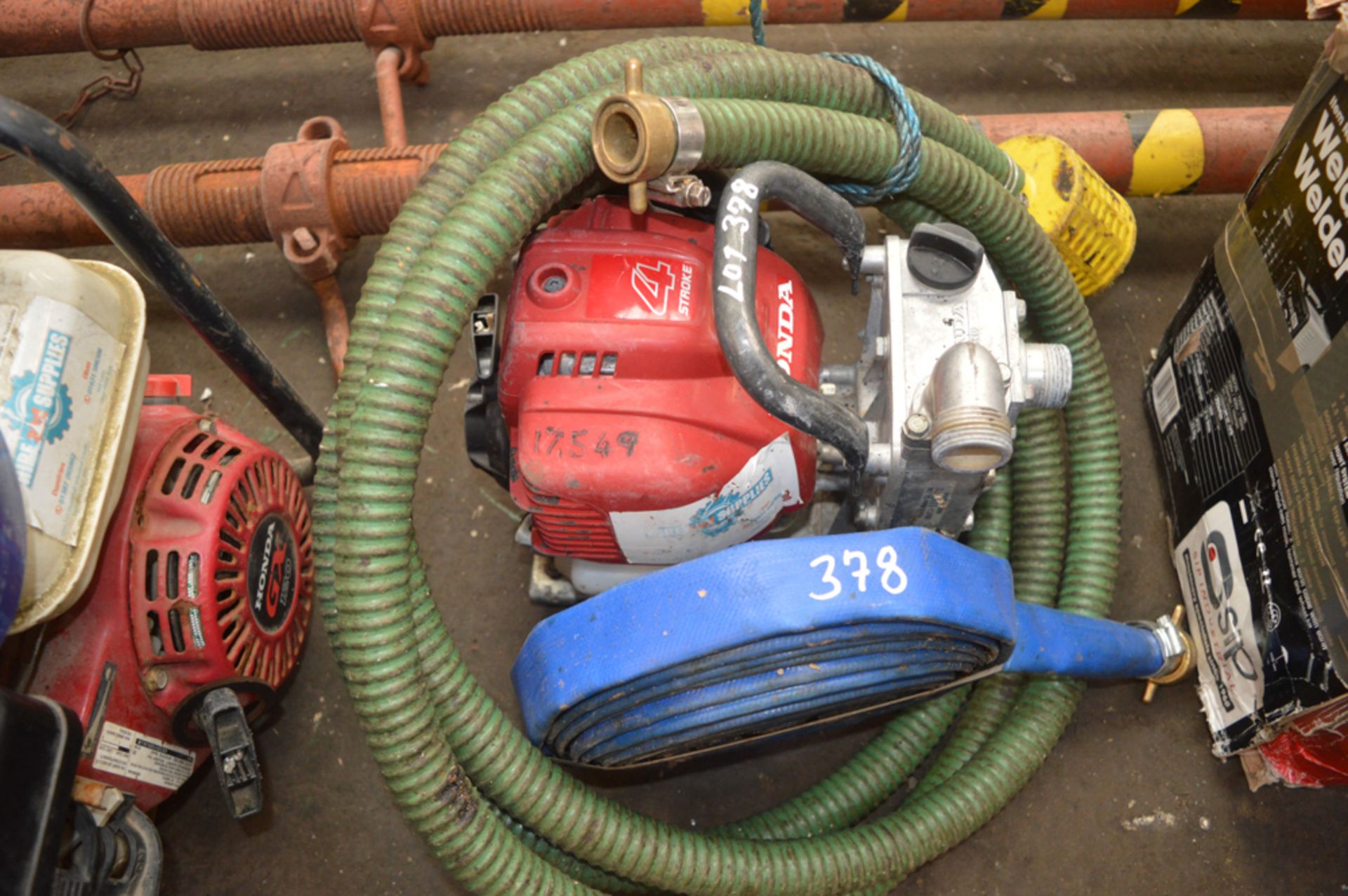 Petrol driven water pump c/w hoses