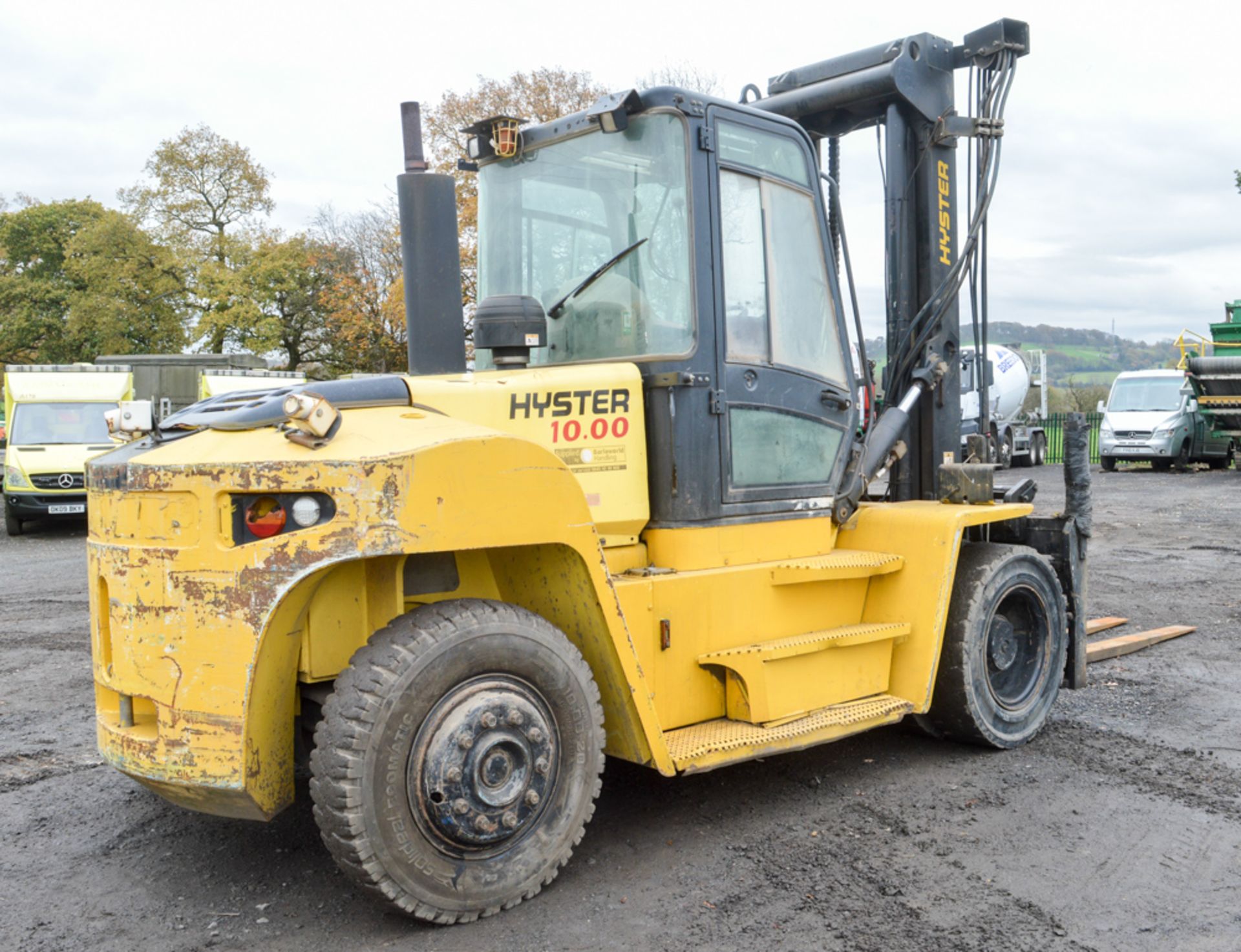 Hyster H10.00 XM-6 10 tonne fork lift  Year: 2008 S/N: H007E02033F Recorded Hours: 6784 - Image 3 of 10