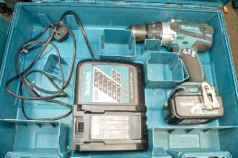 Makita 18v cordless power drill c/w battery, charger & carry case A640577