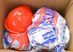 Box of 15 red hard hats New & unused