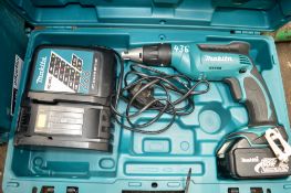 Makita 18v cordless screwgun c/w battery, charger & carry case A648647